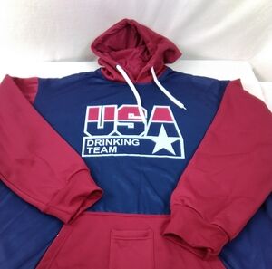 USA Drinking Team Hoodie - Red and Blue